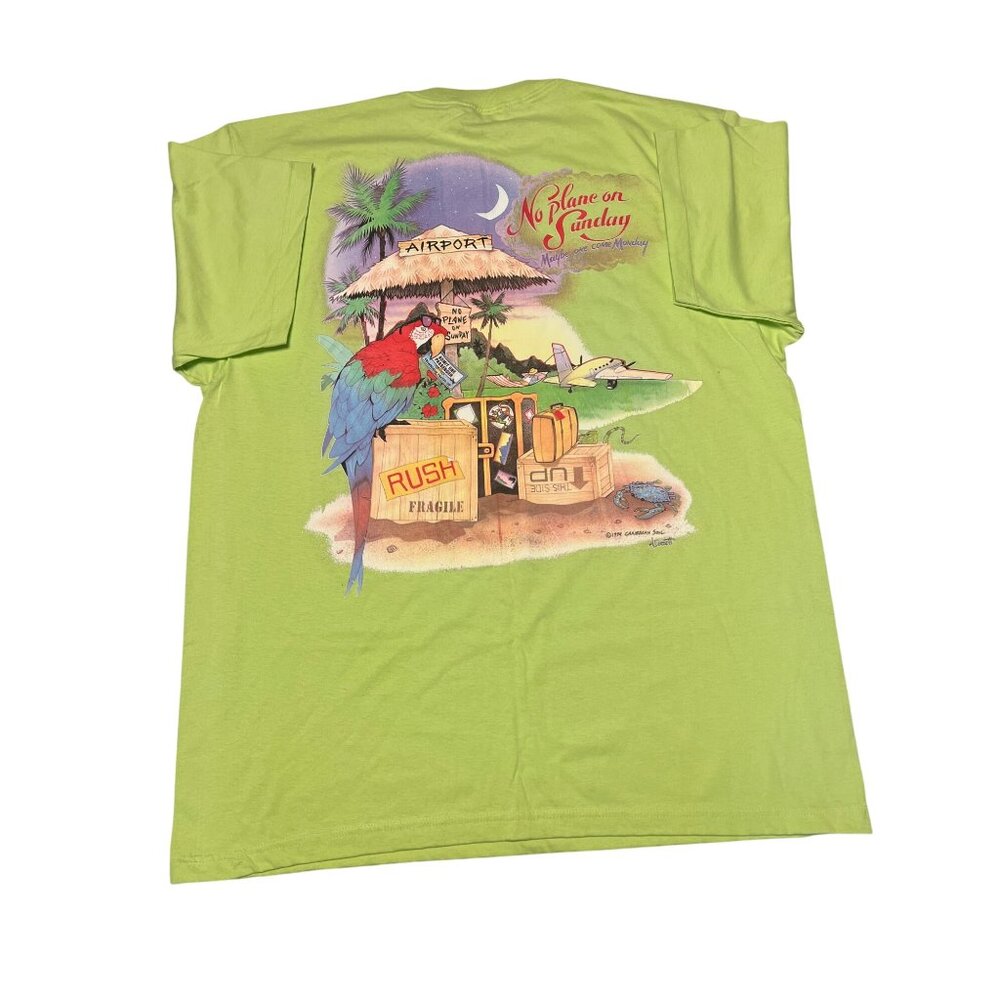 1994 Caribbean Soul No Plane on Sunday tee XXL St. Somewhere Embroidery, Parrot - Picture 2 of 7